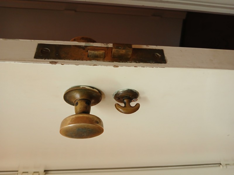 Antique door latch closeup