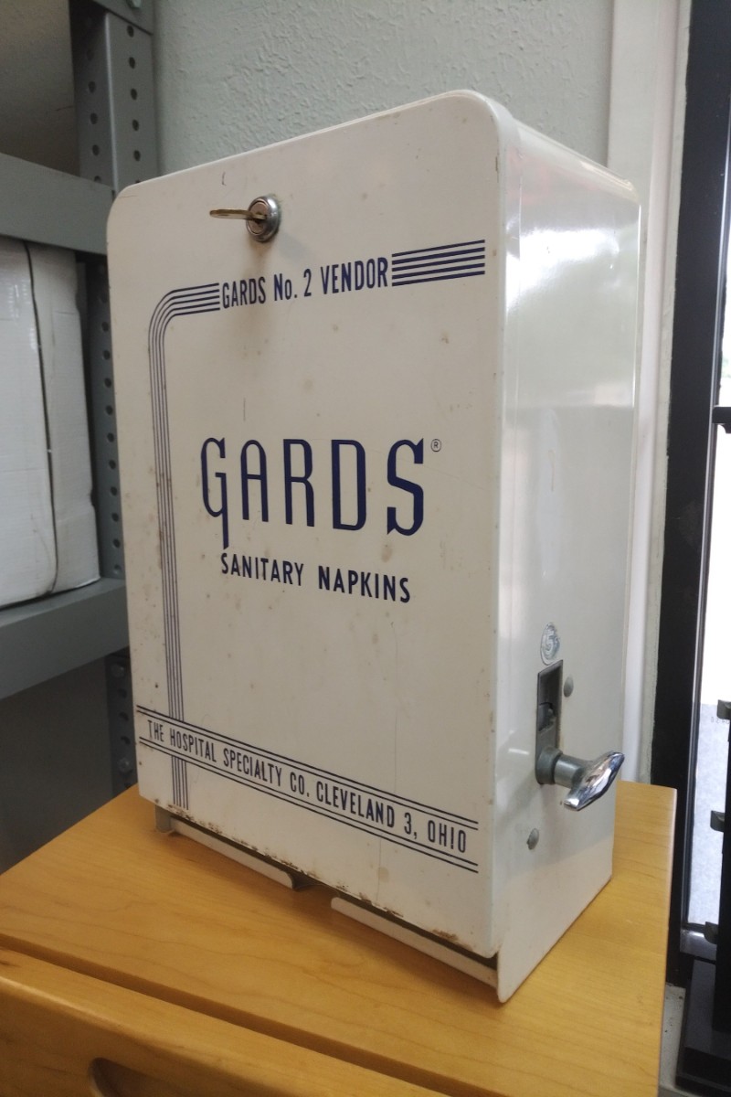 Restored coin-op sanitary dispenser exterior