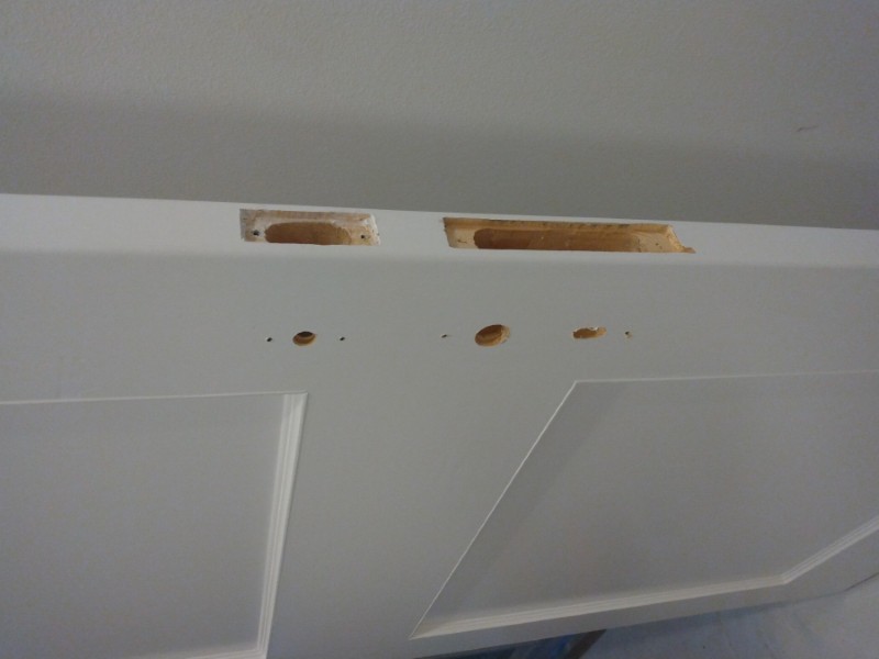 Blank door prepped for antique hardware