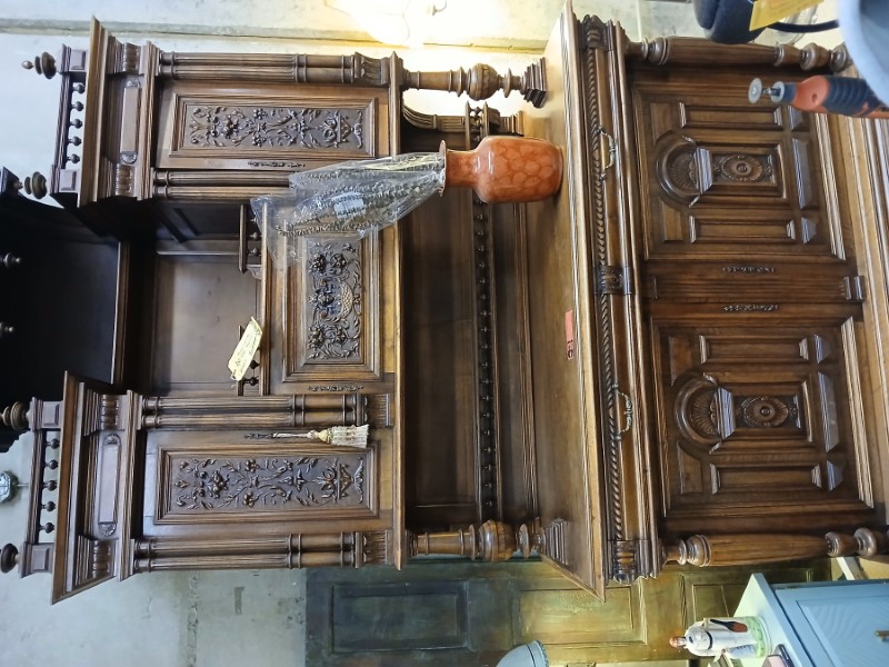 Grand antique cabinet restored hardware