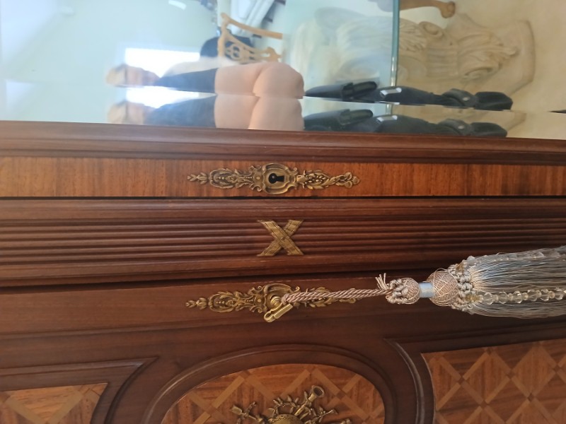 Restored antique cabinet lock and key